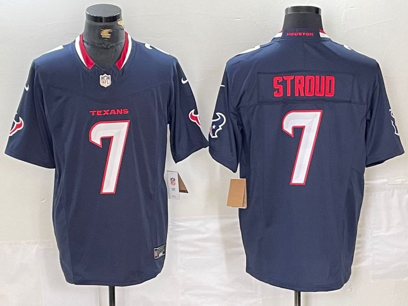 Men Houston Texans #7 Stroud Blue Three generations 2025 Nike Limited NFL Jersey style 32